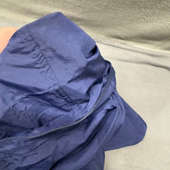 Nike Track Jacket Mens XL Blue Full Zip Windbreaker Nylon Hidden Hood + Pockets - Picture 7 of 10